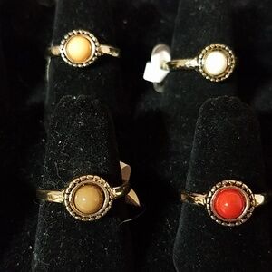 Dainty Stone Round Ring Size 8 -- 4 Choices
